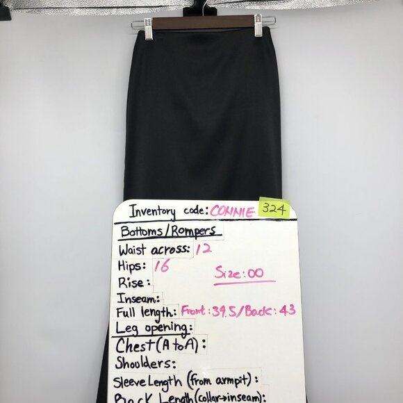 Le Chateau Black Satin Show-Stopping Fit & Flare 3/4 Length Maxi Skirt size 00 - Picture 15 of 16